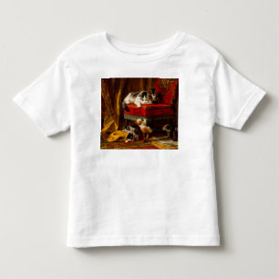 Camiseta De Bebé Gato y gatitos jugando con silla