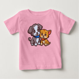 Camiseta De Bebé Gato y perro para los amantes de los animales