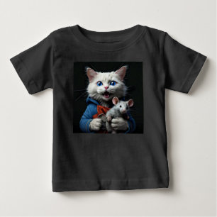 Camiseta De Bebé Gato y ratón