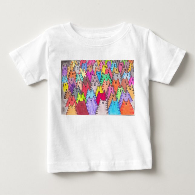 Camiseta De Bebé Gatos 06 Bebé TShirt (Anverso)