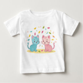 Camiseta De Bebé Gatos cortos