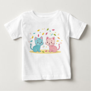 Camiseta De Bebé Gatos cortos