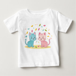Camiseta De Bebé Gatos cortos