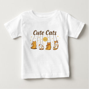 Camiseta De Bebé Gatos cortos en balanceos Baby Bodysuit