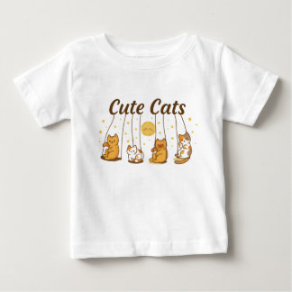 Camiseta De Bebé Gatos cortos en balanceos Baby Bodysuit