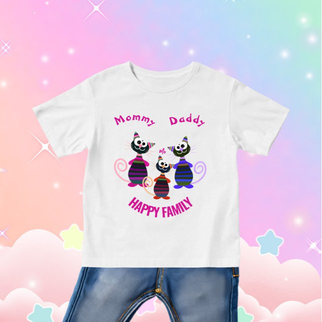 Camiseta De Bebé Gatos divertidos y coloridos (Subido por el creador)