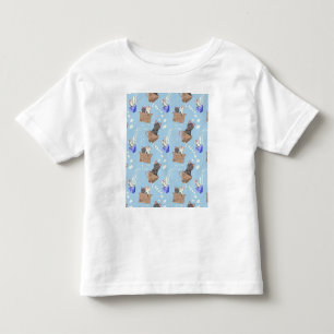 Camiseta De Bebé Gatos en caja y gotas de leche en azul