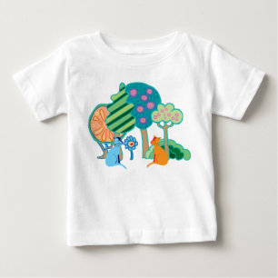 Camiseta De Bebé Gatos en el jardín