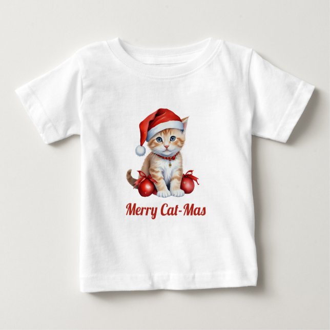 Camiseta De Bebé Gatos festivos con disfraces de Navidades - Vibe d (Anverso)