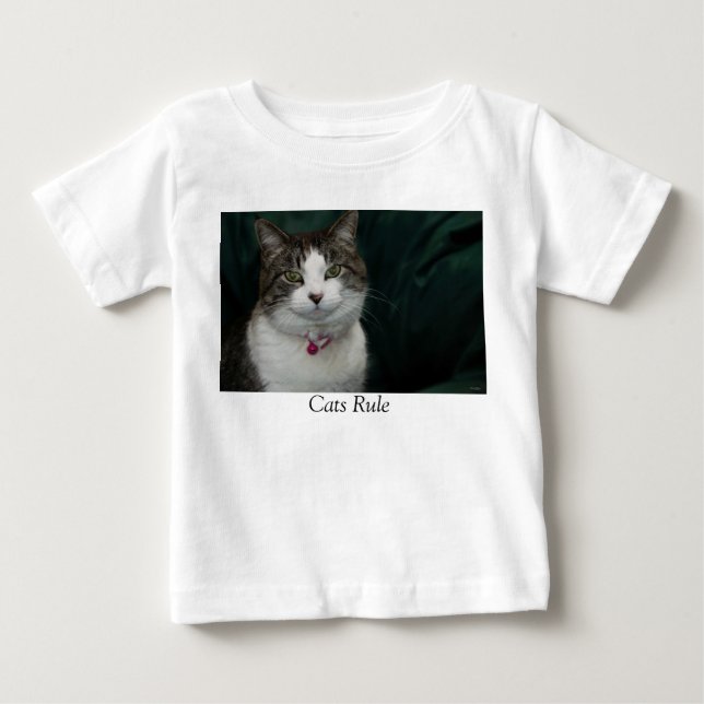 Camiseta De Bebé Gatos gobiernan mirarme (Anverso)