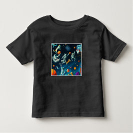 Camiseta De Bebé Gatos jugando básquetbol en el espacio con astrona