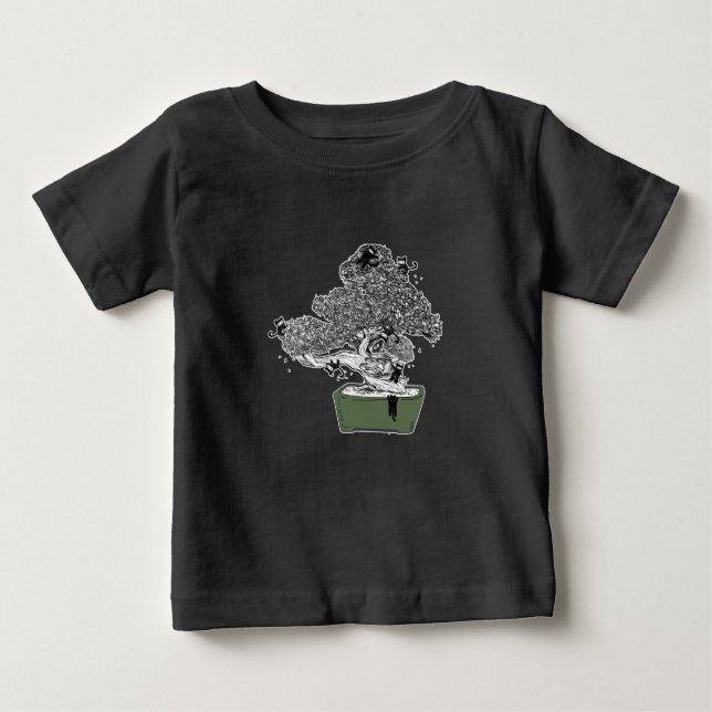 Camiseta De Bebé Gatos Kitty Bonsai Árbol Budista Japonés Zen (Anverso)
