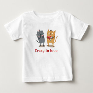 Camiseta De Bebé Gatos locamente enamorados