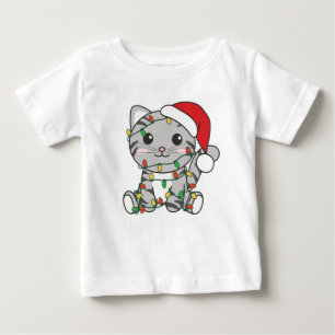 Camiseta De Bebé Gatos Navidades Animales de Invierno Gatos