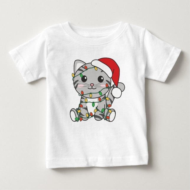 Camiseta De Bebé Gatos Navidades Animales de Invierno Gatos (Anverso)