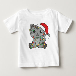 Camiseta De Bebé Gatos Navidades Animales de Invierno Gatos