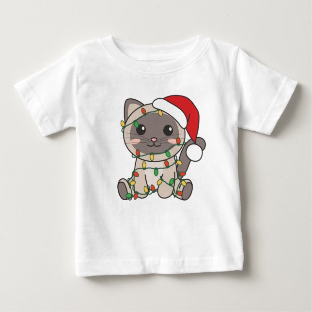 Camiseta De Bebé Gatos Navidades Animales de Invierno Gatos (Anverso)