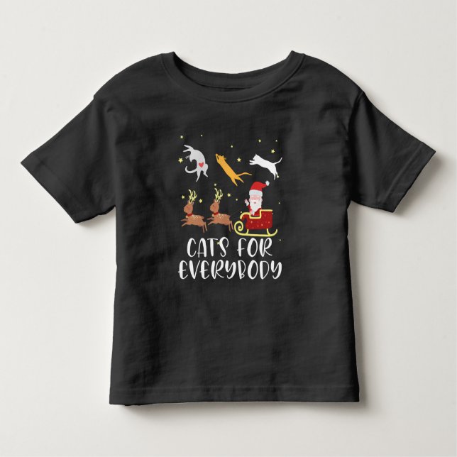 Camiseta De Bebé Gatos Para Todos Navidades Gato Graciosas Mujeres  (Anverso)