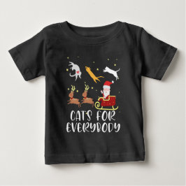 Camiseta De Bebé Gatos Para Todos Navidades Gato Graciosas Mujeres 