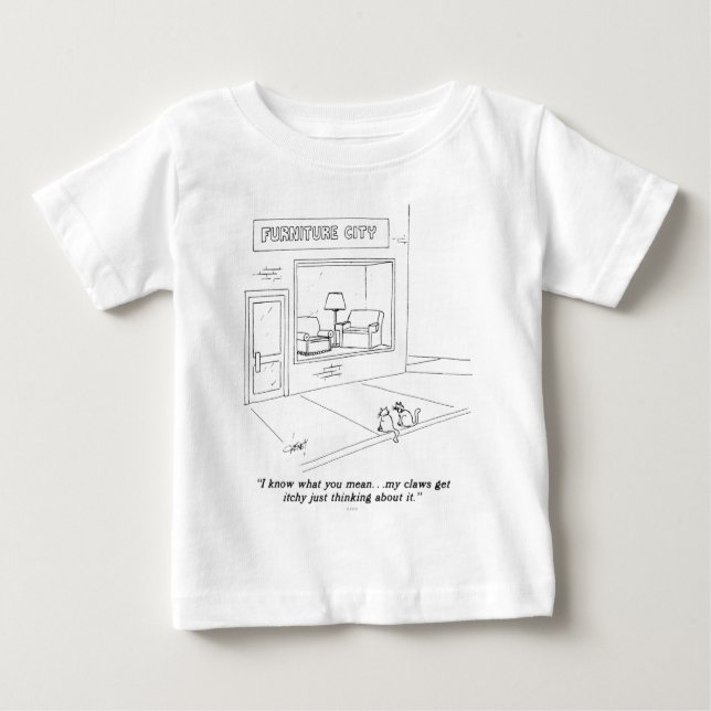 Camiseta De Bebé Gatos que agarran los muebles (Anverso)