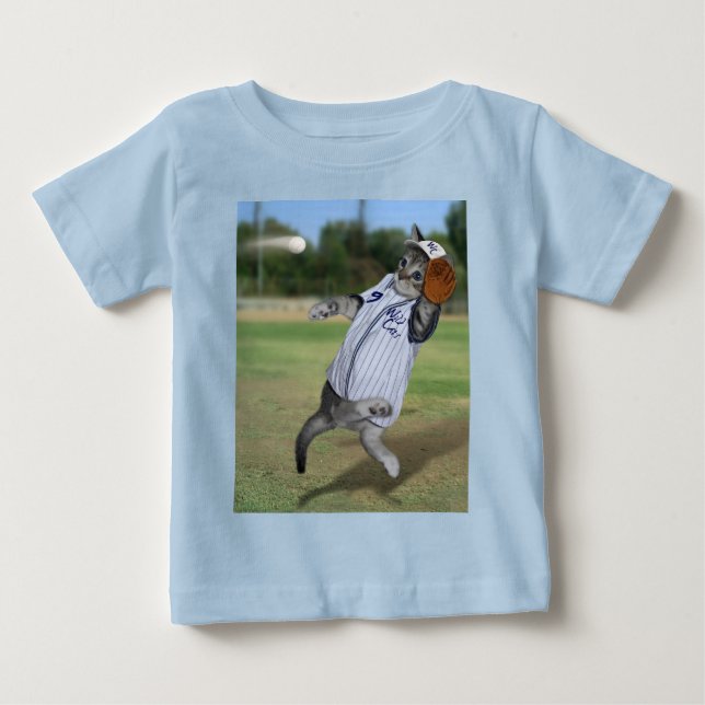 Camiseta De Bebé Gatos salvajes de gatitos de béisbol (Anverso)