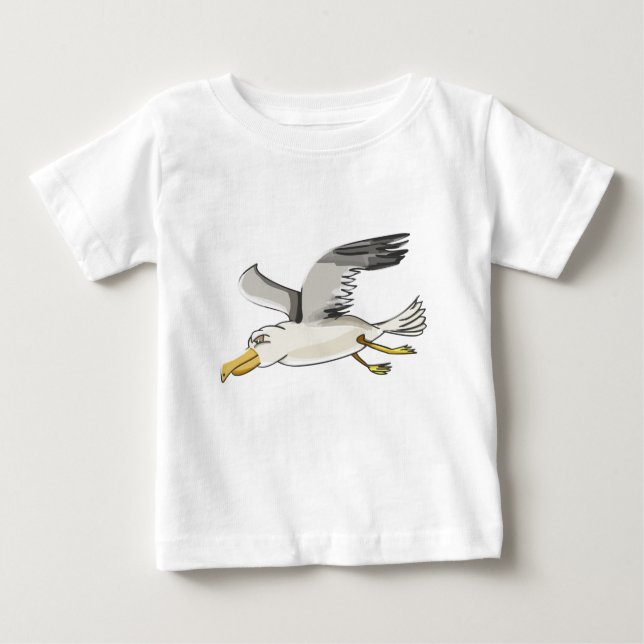 Camiseta De Bebé Gaviota personalizado volando sobre la cabeza (Anverso)