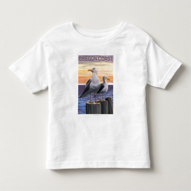 Camiseta De Bebé Gaviotas de la costa de Oregon (Anverso)