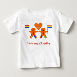 Camiseta De Bebé Gay Men Navidades Gingerbread Pareja Personalizado