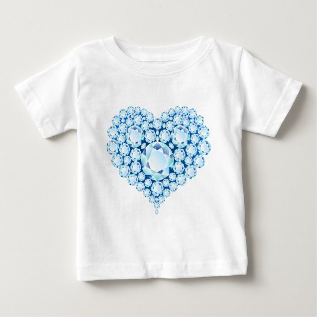 Camiseta De Bebé Gemas del corazón de zafiro azul (Anverso)