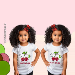 Camiseta De Bebé Gemelas de cereza