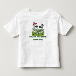 Camiseta De Bebé Gemelos de cebra con nombre salvaje y personalizad