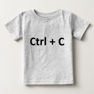 Camiseta De Bebé Gemelos de la goma de la copia del Ctrl V del Ctrl