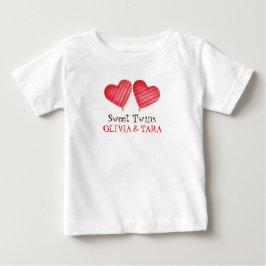 Camiseta De Bebé Gemelos dulces con nombres personalizados Baby T-S