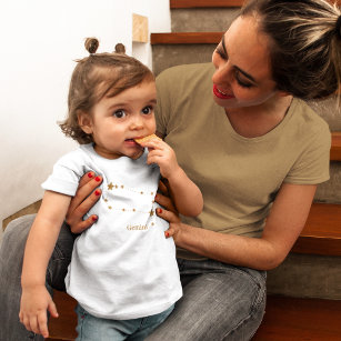 Camiseta De Bebé Gemini de oro de Rótulo Zodiaco moderno   Aire de 