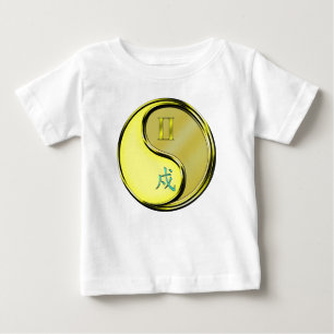 Camiseta De Bebé Géminis y Perro de Metal
