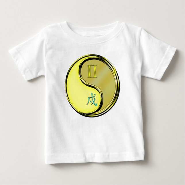 Camiseta De Bebé Géminis y Perro de Metal (Anverso)