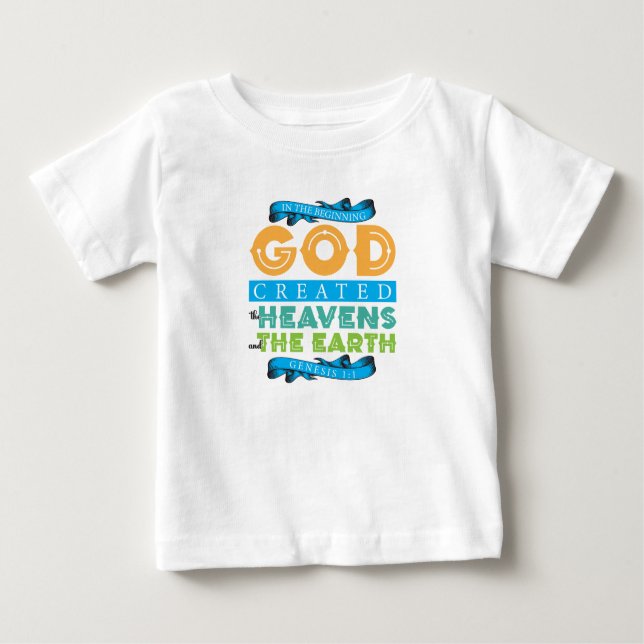 Camiseta De Bebé Génesis 1:1 En El Principio Creado DIOS (Anverso)