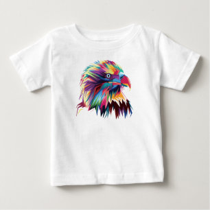 Camiseta De Bebé Geométrica Cabeza de águila calva Prismática Pop A