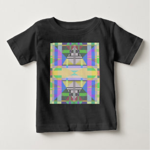 Camiseta De Bebé Geométrica de púrpura azul verde amarillo