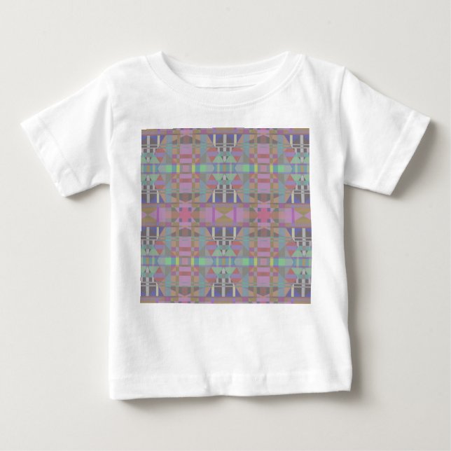 Camiseta De Bebé Geométrico rosa púrpura verde (Anverso)