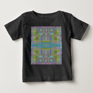 Camiseta De Bebé Geométrico verde azul púrpura