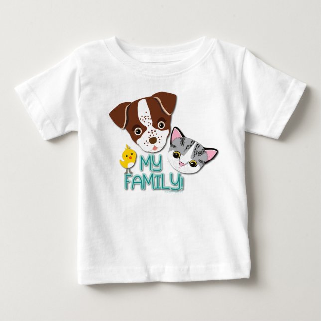 Camiseta De Bebé George, Bethie y Cutie Canary: Mi familia! (Anverso)
