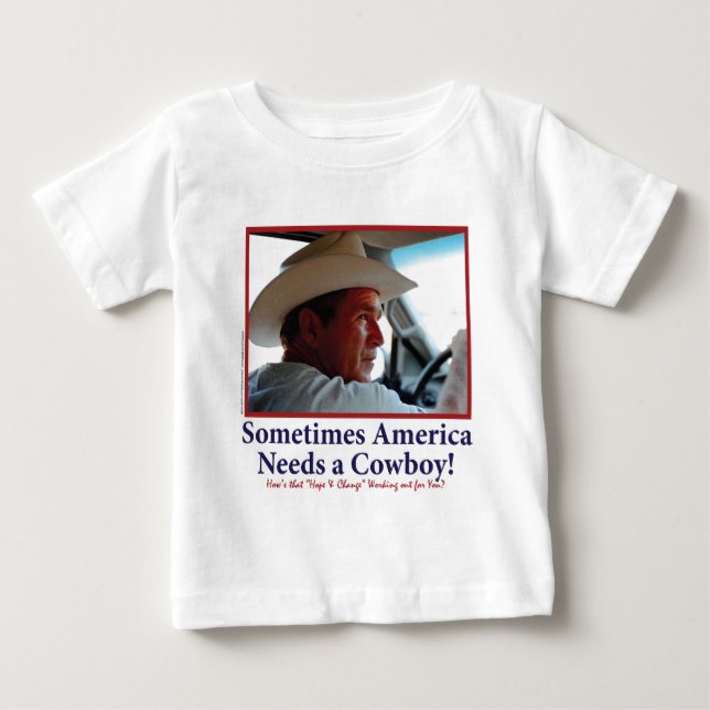 Camiseta De Bebé George W Bush en el Gorra de Cowboy (Anverso)