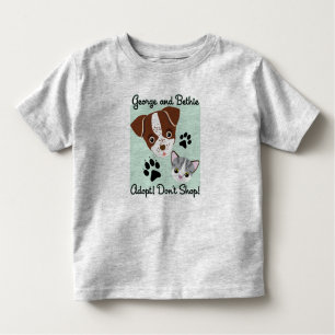 Camiseta De Bebé George y Bethie: ¡Adopte! ¡No haga compras!