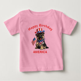 Camiseta De Bebé German Shepherd (2m) Patriotic Kid T-Shirt