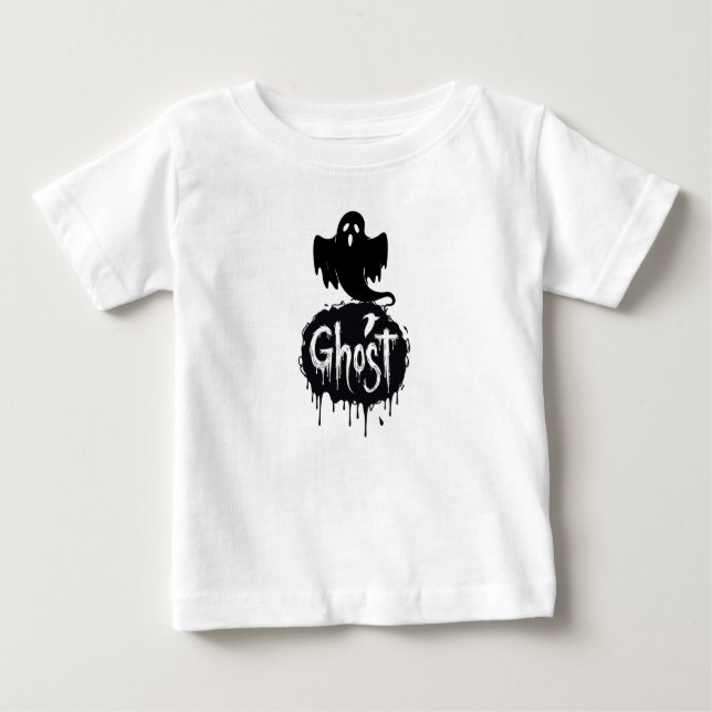 Camiseta De Bebé Ghost – Dark Horror Dripping Text Art T-Shirt (Anverso)