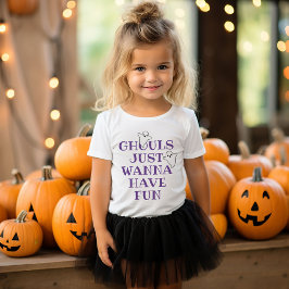 Camiseta De Bebé Ghouls solo quieren divertirse morado Halloween