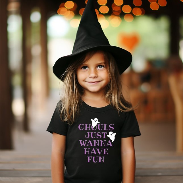 Camiseta De Bebé Ghouls solo quieren divertirse morado Halloween (Subido por el creador)