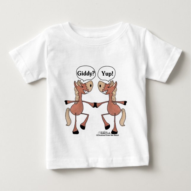 Camiseta De Bebé Giddy Up Horses (Anverso)
