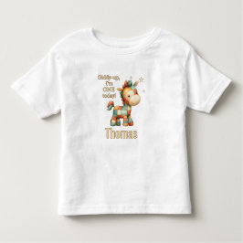 Camiseta De Bebé Giddy-Up Patchwork Pony First Birthday
